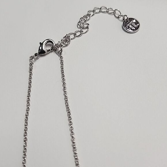 Bomb Party Lab Grown Peach Fire Opal Rhodium Plate Necklace RBP6585 Shes Angelic - Picture 3 of 4